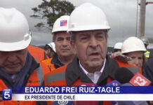 Delegación encabezada por el Presidente Eduardo Frei verificó en terreno el 58% del avance en el Puente Chacao